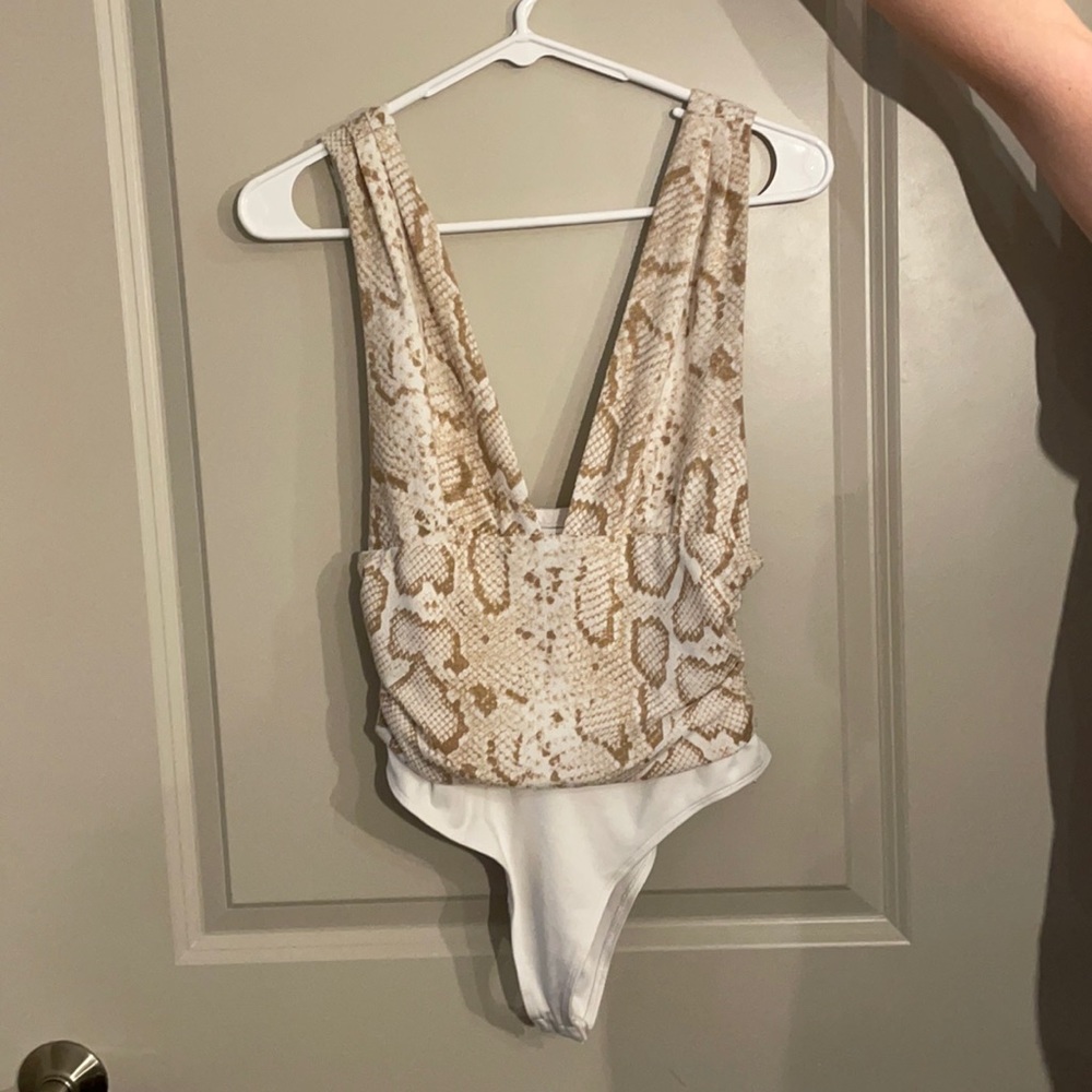Nude snakeskin bodysuit from Boutique - lightly worn Size SMALL